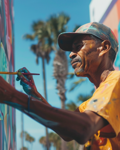 Capture the vibrant urban art scene of Myrtle Beach on camera.