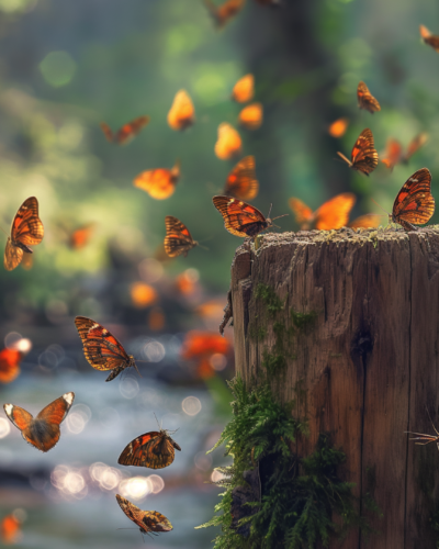 Butterflies during mating season.