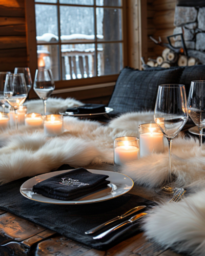 A dreamy tablescape for a winter wedding in Courchevel.