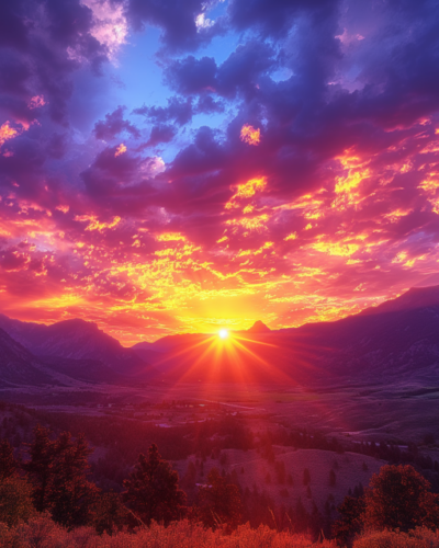 Sunset over the Rocky Mountains, Colorado